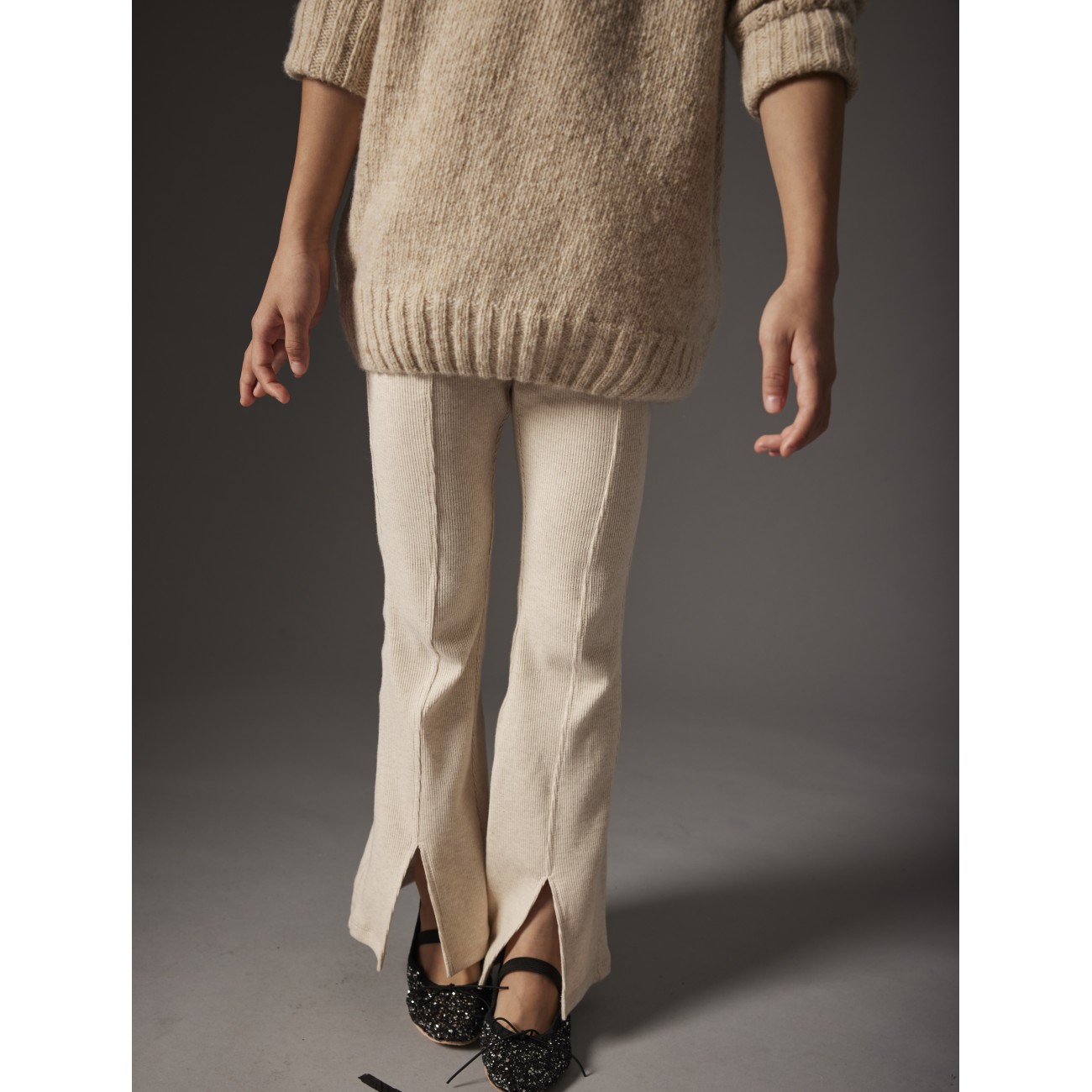 Soft Cotton Rib Sweater & Leggings Stone