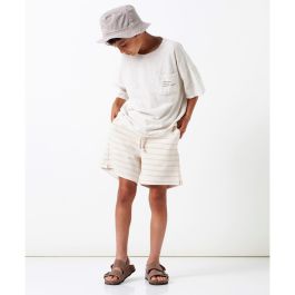 T-Shirt Message & Striped Shorts