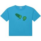Cute Cucumber Tshirt Splashing Blue