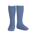 2016/2 Ribbed Knee High Socks | French Blue (449)