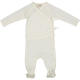 Rubetta Wool Pointelle Romper | Natural