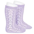 Openwork Knee High Socks | Mauve (124)