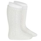 Openwork Knee High Socks | Cream (202)