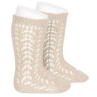 Openwork Knee High Socks | Linen (304)