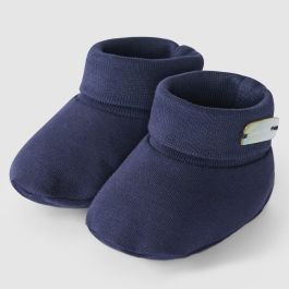 Navy Cotton Jersey Booties