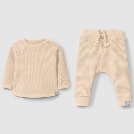 Waffle Weave Sweater & Pants | Sand