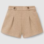 Herringbone Knit Shorts Dark Beige