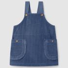 Corduroy Pinafore Dress Indigo