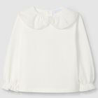 Cotton Longsleeve W/ Fuffled Collar Off White