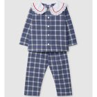 Pyjamas Check English Embroidery & Rickrack Collar