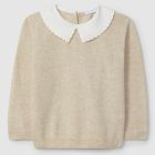 Knitted Jumper W/ Fabric Collar
