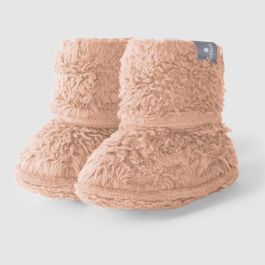 Organic Cotton Fur Booties | Pale Pink