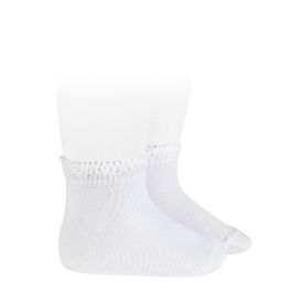 2362/4 Ceremony Short Socks W/ Openwork Cuff | White 200