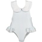 Stripes Blue Collared Swimsuit