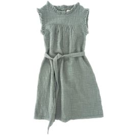 24127 Dress Ruffles | Grey Green