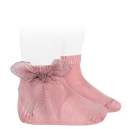 2439/4 Ceremony Short Socks W/ Organza Bow | Pale Pink 526