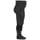 2489/1 Cotton Tights W/ Velvet Bow | Black 900