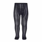 2529/1 Perle Cotton Openwork Tights | Navy Blue 480