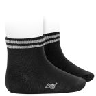 2603/4 Ankle Sport Socks W/ Stripes | Black 900