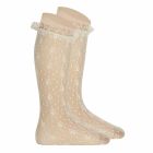 Ceremony Silk Lace Knee High Tights | Beige (303)