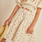 Mia Muslin Flower Blouse & Skirt | Set