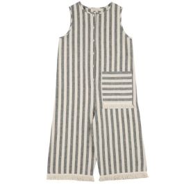 Jumpsuit LONG FLEECES | Grey Wide Stripe