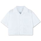 Cropped Shirt | Graphic Embroidery Anglaise