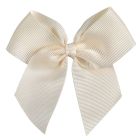 Hair Clip W/ Grossgrain Bow | Beige 303