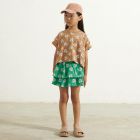 Cubes Crop T-Shirt | Camel