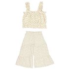 Provence Crop Top & Folk Skirt-Pants | Ecru