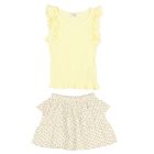 Rib Ruffle T-Shirt & Provence Skirt | Mimosa/Ecru