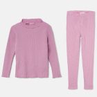 Soft Rib Knit Sweater + Leggings | Pink