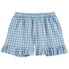 Blue Gingham Ruffled Shorts