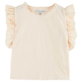 Cream Tshirt W/ English Embroidery