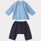 Aloe Shirt & Linum Trousers | Blue Stripe/Navy