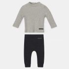 Ames Light Grey Rib Sweater & Runy Dark Grey Knit Pants