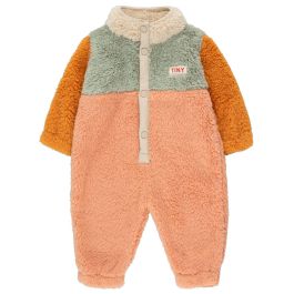 Color Block Polar Sherpa One-Piece | Light Brown/Sage