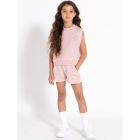Sleeveless Sweatshirt & Shorts | Cloud Pink
