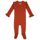 Corduroy wrap Baby Footie | Paprika