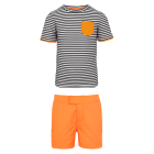 Classic Rash Vest & Neon Orange Swim Shorts