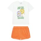 Sunshine Lauren Martin T-Shirt & Terry Cloth Shorts | Off White/Papaye