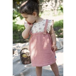 Waffle Suspender Skirt & Flowers Blouse