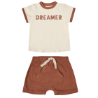 Dreamer Ringer Tee & Amber Front Pouch Short