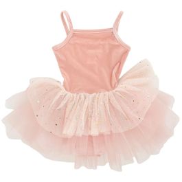 Velvet Stars & Moons Dress | Ballet Pink