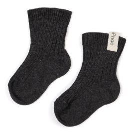 Ribbed Baby Socks | Charcoal