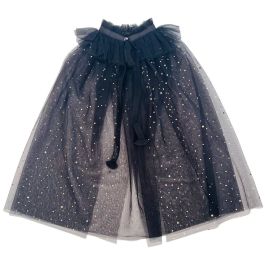 Stars & Moon Tulle Long Cape | Black