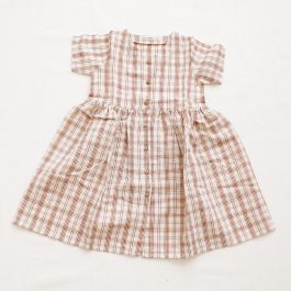 Linen Desert Plaid Sicily Dress