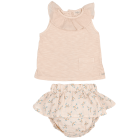 Frill Collar Top & Baby Skirt Culotte | Rose