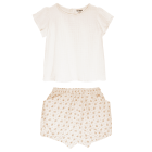 Gauze Flutter Blouse & Woven Short