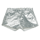 Holiday Silver Metal Mini Shorts